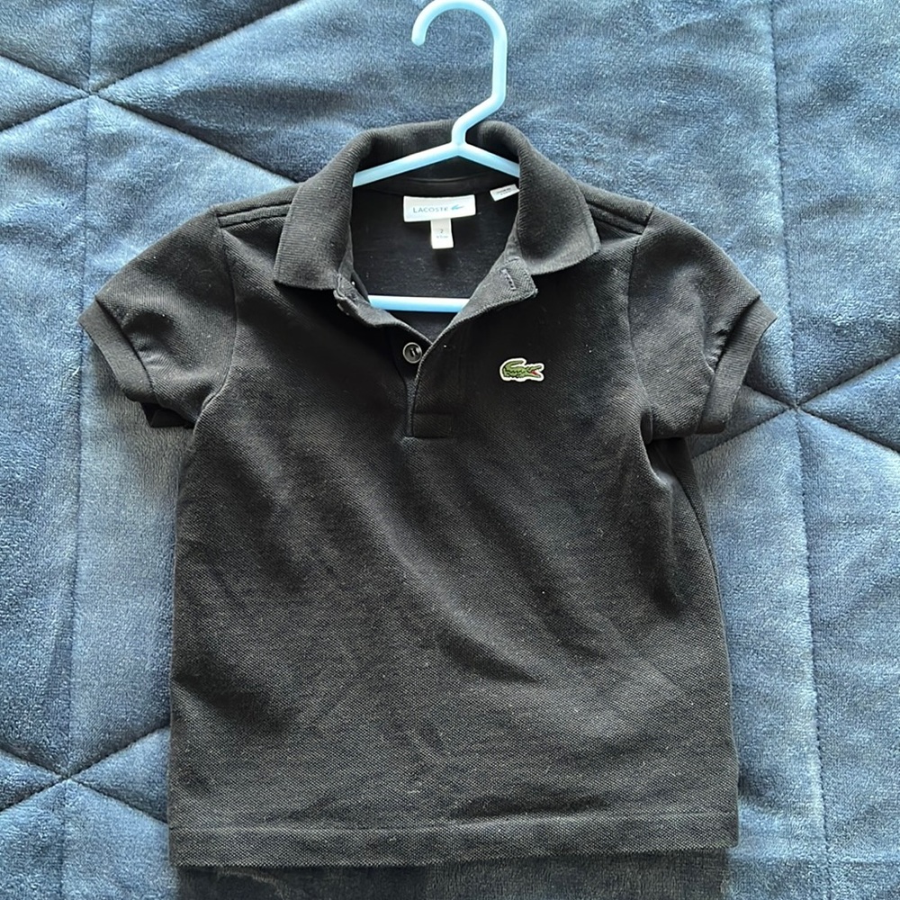 2T black Lacoste shirt
